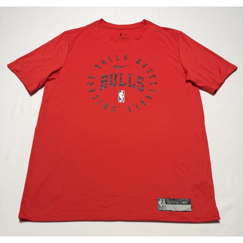 Chicago Bulls Nike Tee Shirt Dri-Fit NBA Basketball Logo Mens Size Large Tall LT